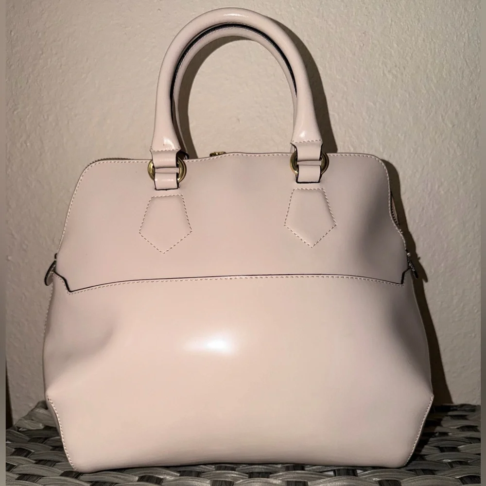 Genuine Leather White Satchel Bag with Crossbody/ Shoulder Strap- Made in Italy - Picture 7 of 16